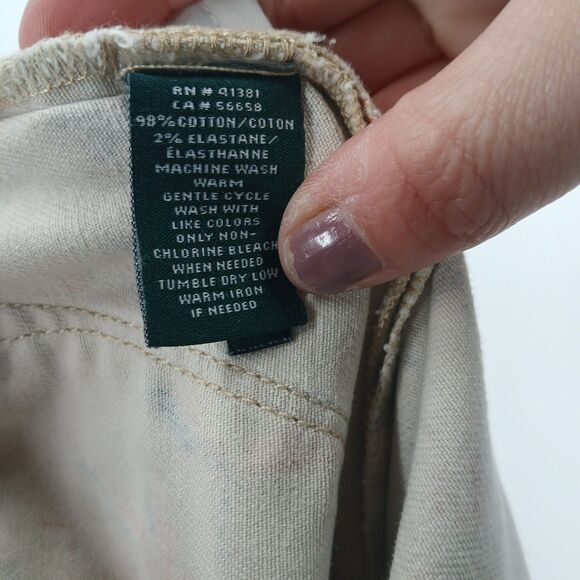 womens ralph lauren premier skinny ankle cream floral light wash size 6 jeans - Picture 5 of 7